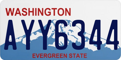 WA license plate AYY6344