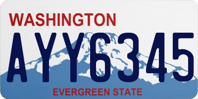 WA license plate AYY6345