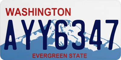 WA license plate AYY6347