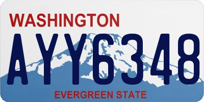 WA license plate AYY6348