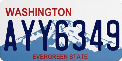 WA license plate AYY6349