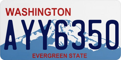 WA license plate AYY6350