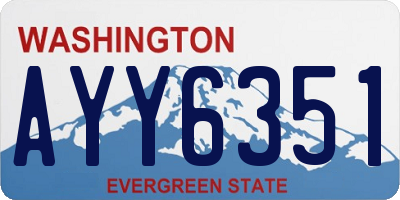 WA license plate AYY6351