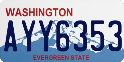 WA license plate AYY6353