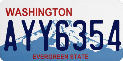 WA license plate AYY6354