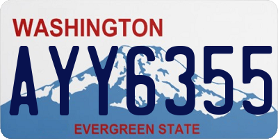 WA license plate AYY6355