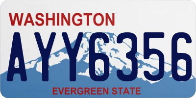 WA license plate AYY6356