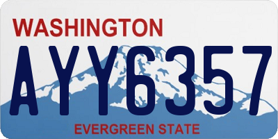 WA license plate AYY6357