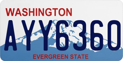 WA license plate AYY6360