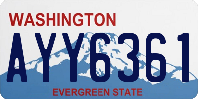 WA license plate AYY6361