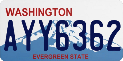 WA license plate AYY6362