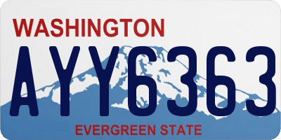 WA license plate AYY6363