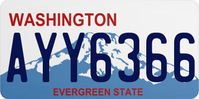 WA license plate AYY6366