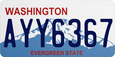 WA license plate AYY6367