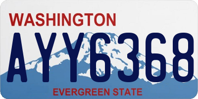 WA license plate AYY6368