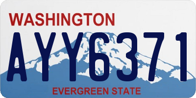 WA license plate AYY6371