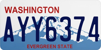 WA license plate AYY6374