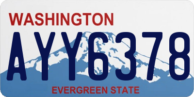 WA license plate AYY6378