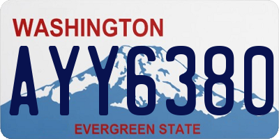 WA license plate AYY6380