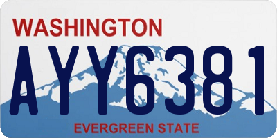 WA license plate AYY6381