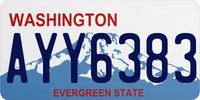 WA license plate AYY6383