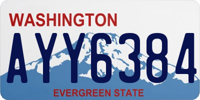 WA license plate AYY6384