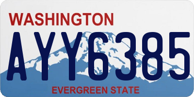 WA license plate AYY6385