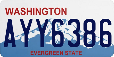 WA license plate AYY6386