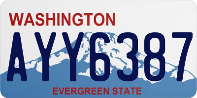 WA license plate AYY6387