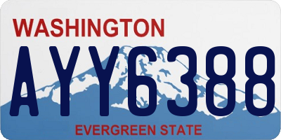 WA license plate AYY6388