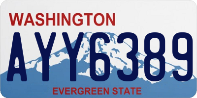 WA license plate AYY6389