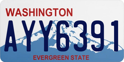 WA license plate AYY6391