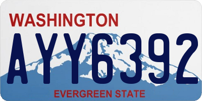 WA license plate AYY6392