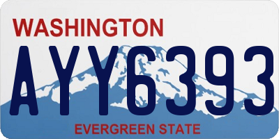 WA license plate AYY6393