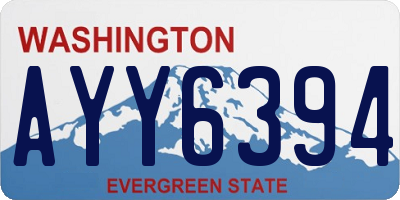 WA license plate AYY6394