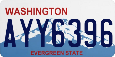 WA license plate AYY6396