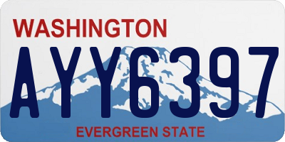 WA license plate AYY6397