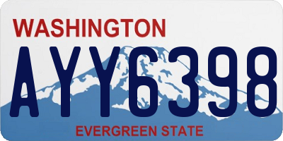 WA license plate AYY6398