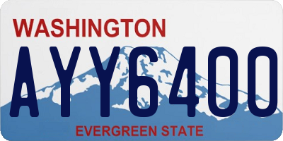 WA license plate AYY6400