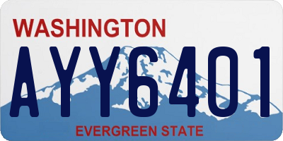 WA license plate AYY6401