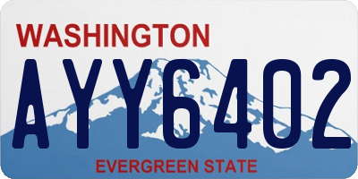 WA license plate AYY6402