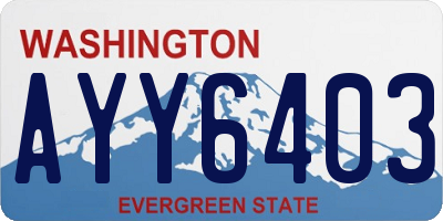 WA license plate AYY6403