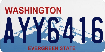 WA license plate AYY6416