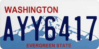 WA license plate AYY6417