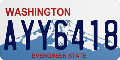 WA license plate AYY6418