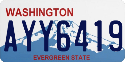 WA license plate AYY6419