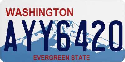 WA license plate AYY6420