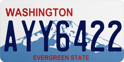 WA license plate AYY6422