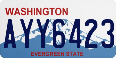 WA license plate AYY6423