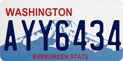 WA license plate AYY6434